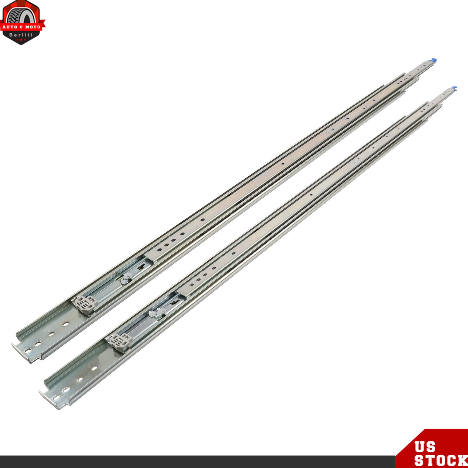 1 Pair 52 Inch Locking Drawer Slides Full Extension & Lock 500 lbs Load Capacity gallery