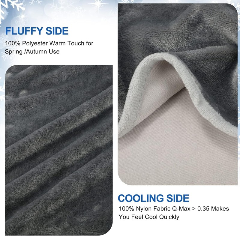 Cooling Throw Blanket Double-Sided Soft Bed Blanket for Hot Sleepers 59x79" Gray gallery