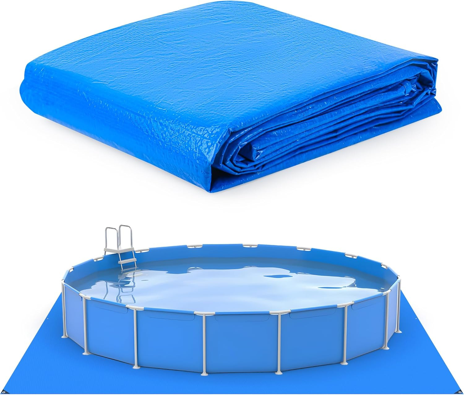 12X12Ft Swimming Pool Ground Cloth,Waterproof Square Swimming Pool Liner Pad for gallery