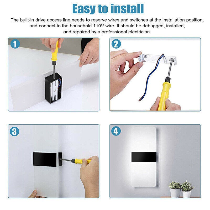 2x Modern Square LED Wall Light Up Down Lamp Indoor Home Sconce Lighting Fixture gallery