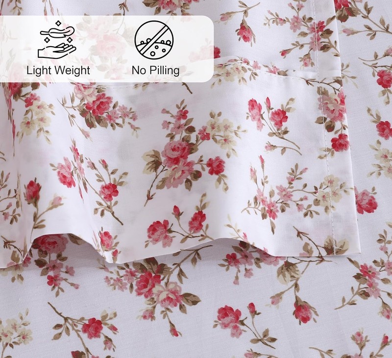 100% Cotton Percale Sheets Queen Size Bouquet Crisp Cooling Deep Pocket 16" Soft gallery
