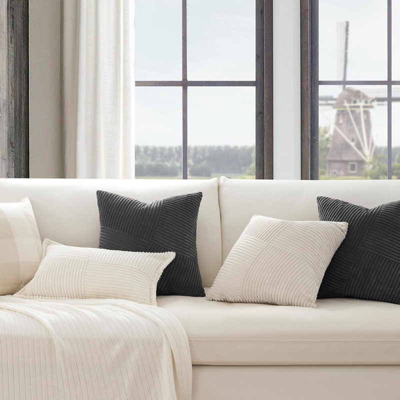 Pack of 2 Decorative Throw Pillow Covers 18X18 18" X 18" (Pack of 2) Darkgrey gallery