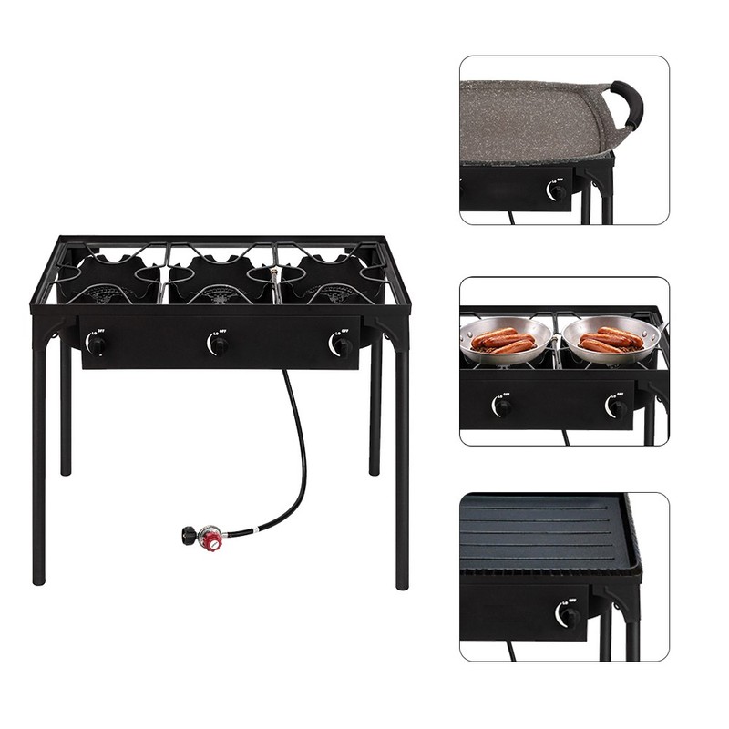 Dependable Performance Portable 3 Burner Gas Cooker Outdoor Camp Stove gallery