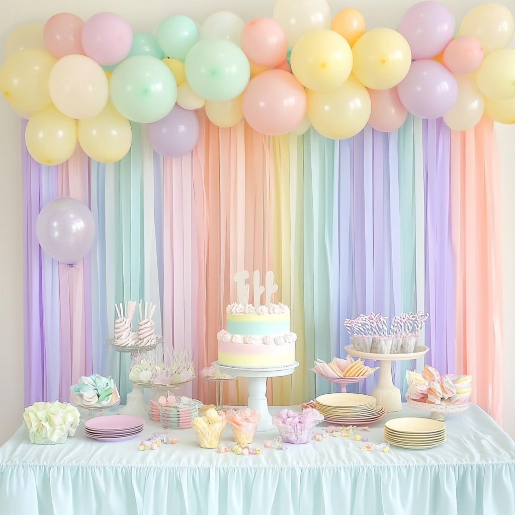 Captain Decor 8 Pastel Streamers, 656ft Pack of Pastel Birthday Decorations, ... gallery