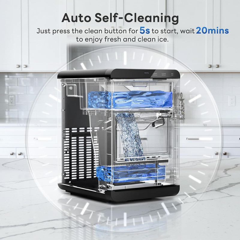 44Lbs Daily Nugget Ice Maker, Self-Cleaning, Quiet Sonic Ice Machine gallery