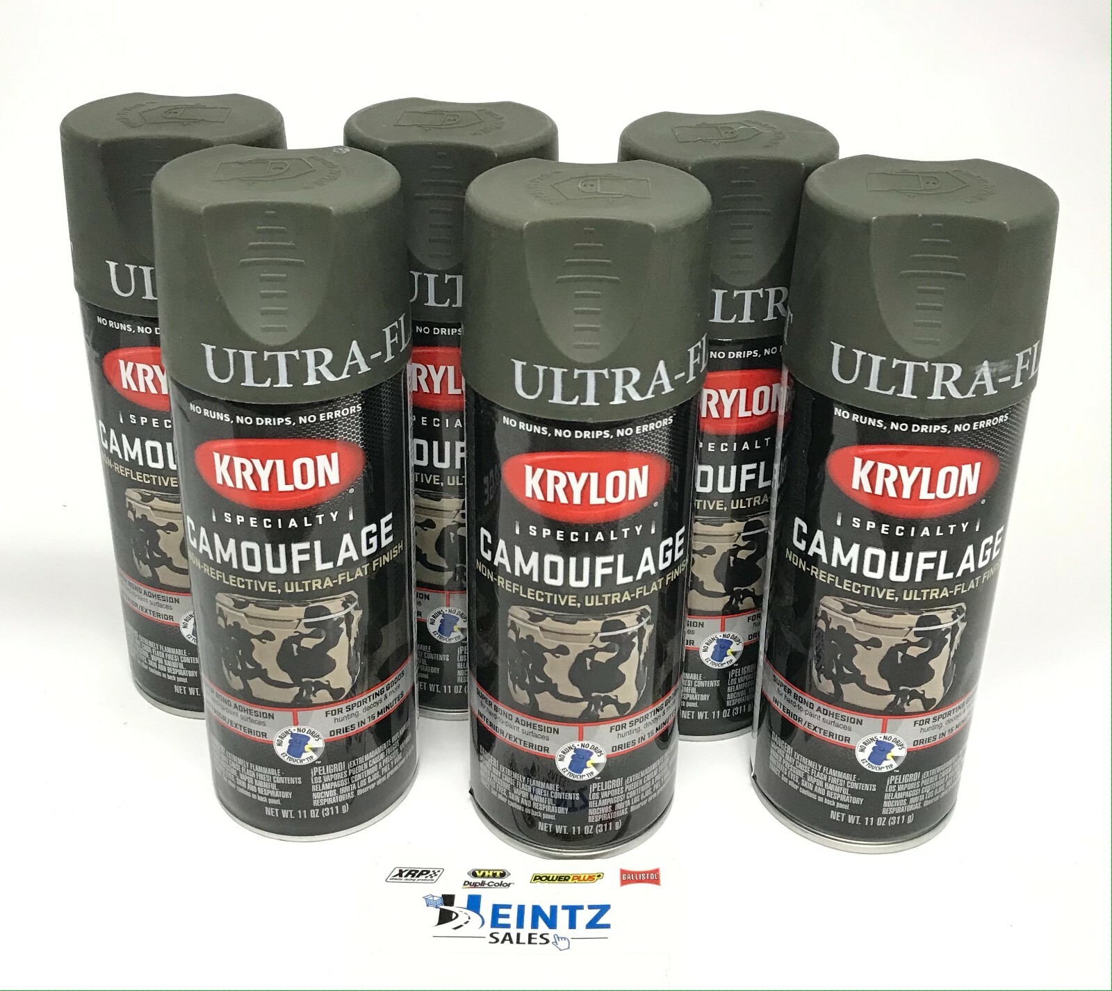 KRYLON 4293-6 PACK OLIVE Camouflage Non-Reflective Ultra-Flat Finish Spray Paint gallery