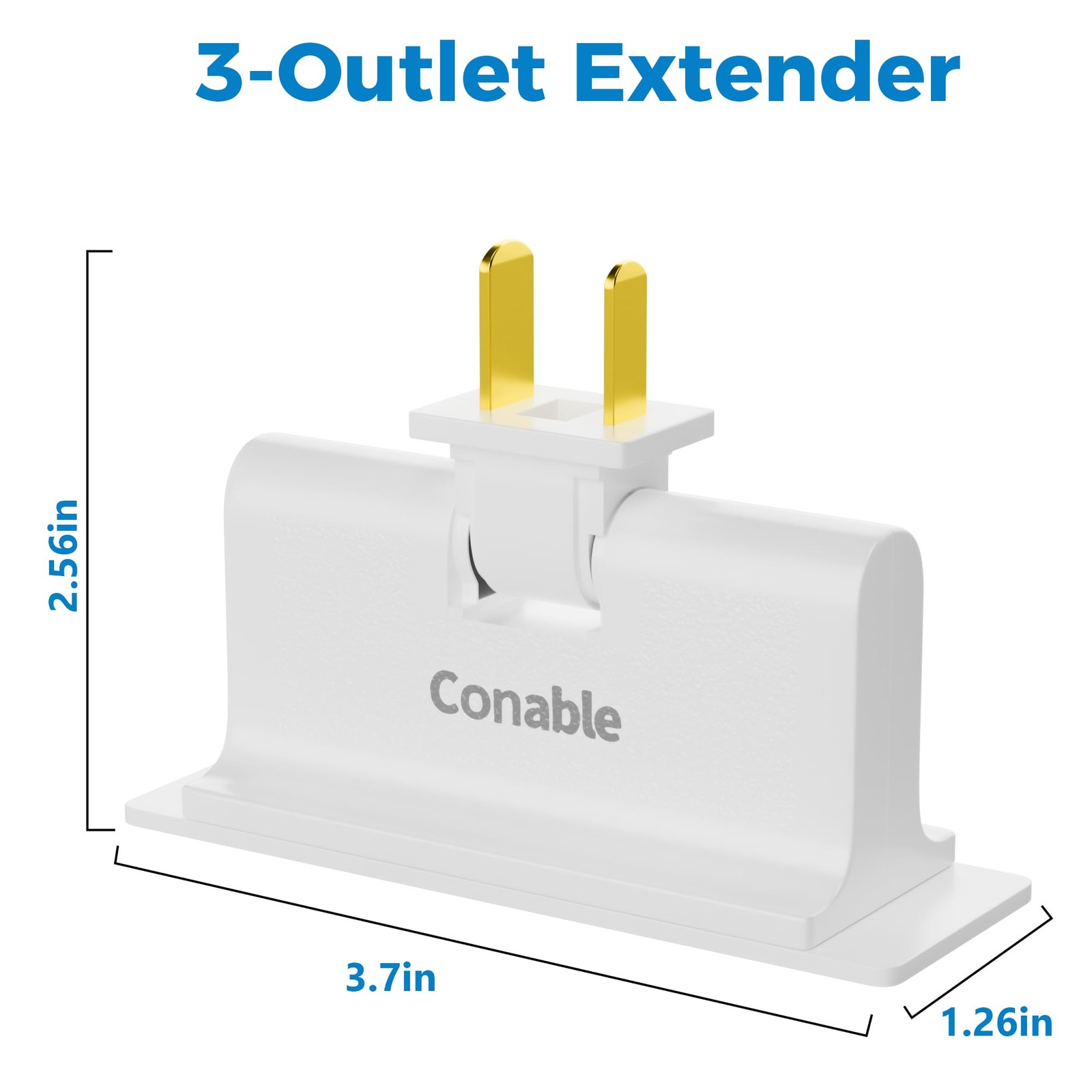 3 Outlets 2 Prong Polarized Lateral Swivel Wall Tap Adapter, 180 Degree Swive... gallery