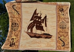 Mink Blanket Spain Plush Heavyweight Clipper Ship Floral Double Sided Polar Bear