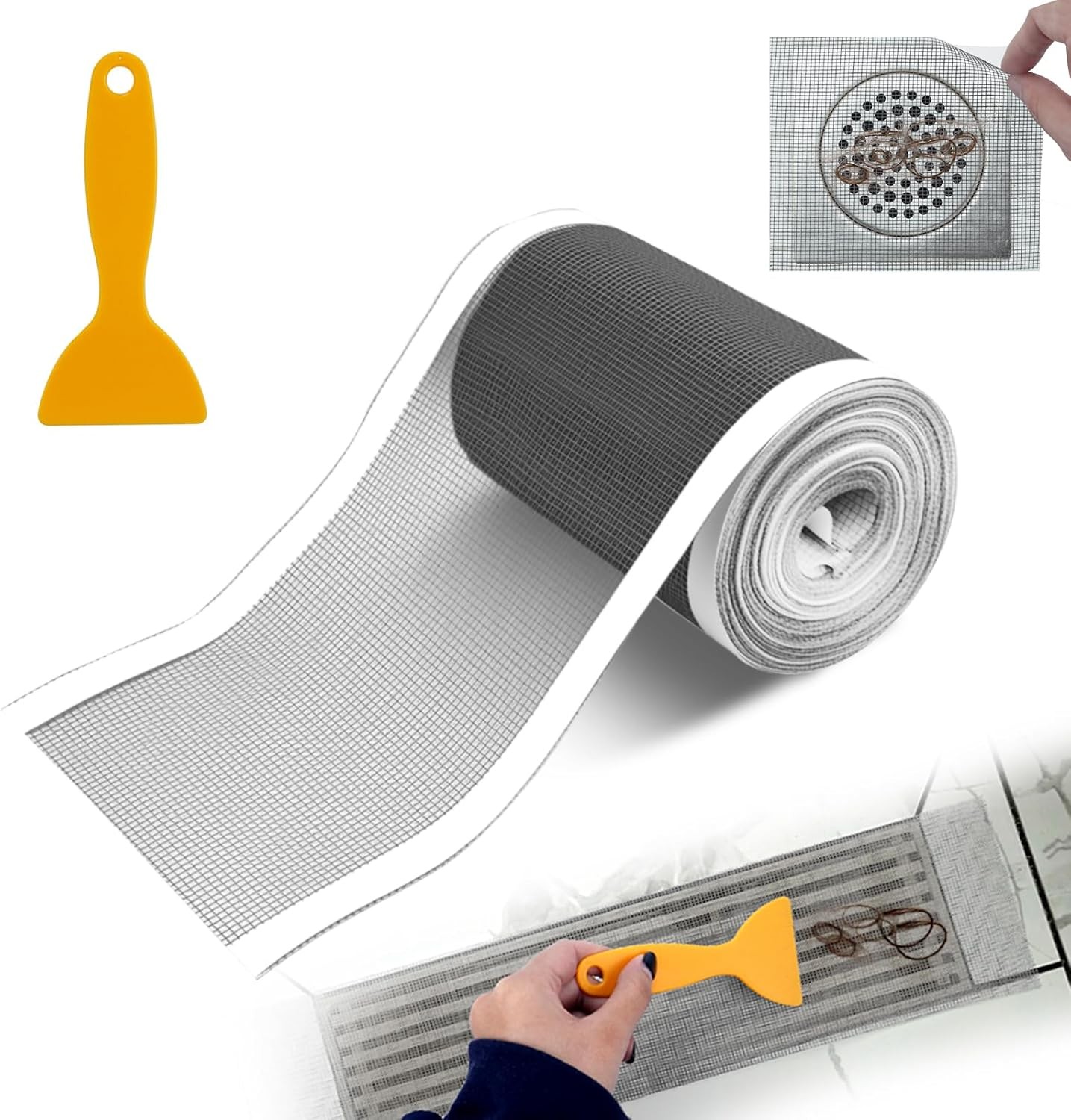 4 Inch x 33 FT Disposable Shower Drain Screen Self-Adhesive As Pictures Shown gallery