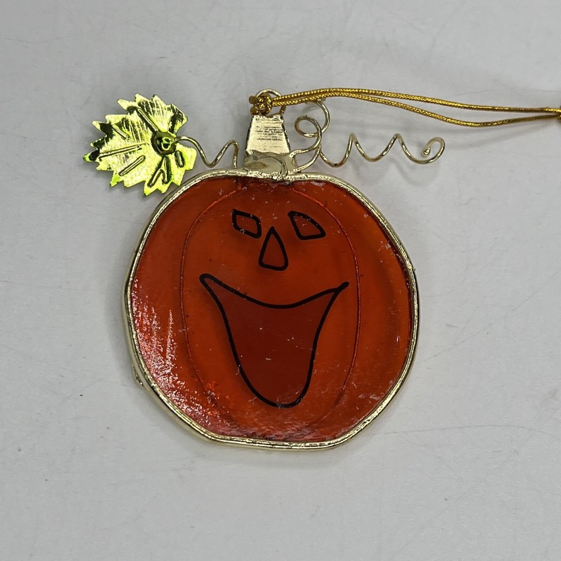 Jack O lantern Pumpkins Stain Glass sun catchers 3" set of 2 gallery