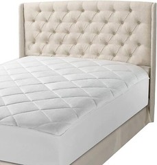 Maxi 100% Cotton Breathable Down Alternative Mattress Pad – White