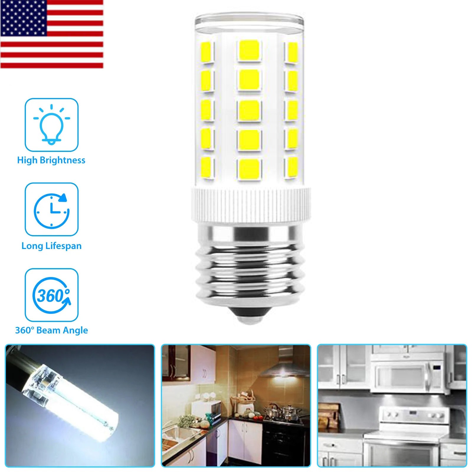LED E17 Bulb Microwave Oven Light Dimmable 4W Natural White 6000K Light gallery