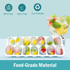 3 Pack Ice Cube Trays w/ Lids Silicone Bottom Easy Release Stackable
