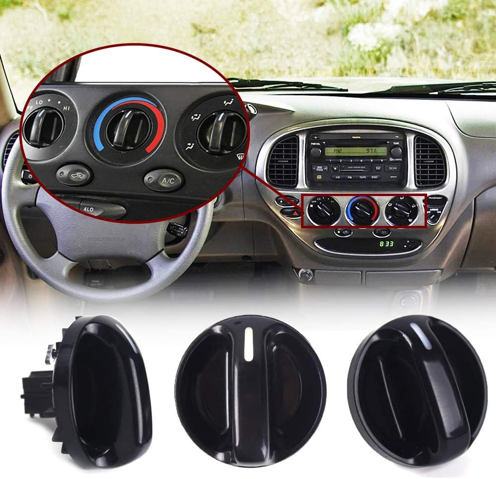 3Pcs Tundra AC Knobs Replacement Compatible with 2000 2001 2002 2003 2004 2005 2