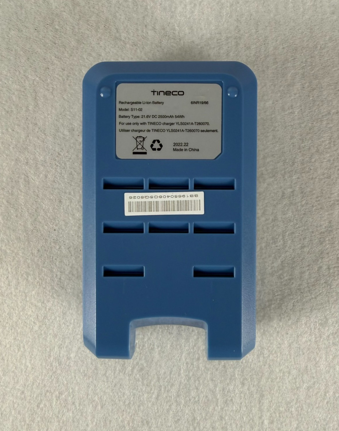 Tineco S11 Replacement Battery (BLUE) S11-02 21.6V 2500mAh OEM New Open Box gallery