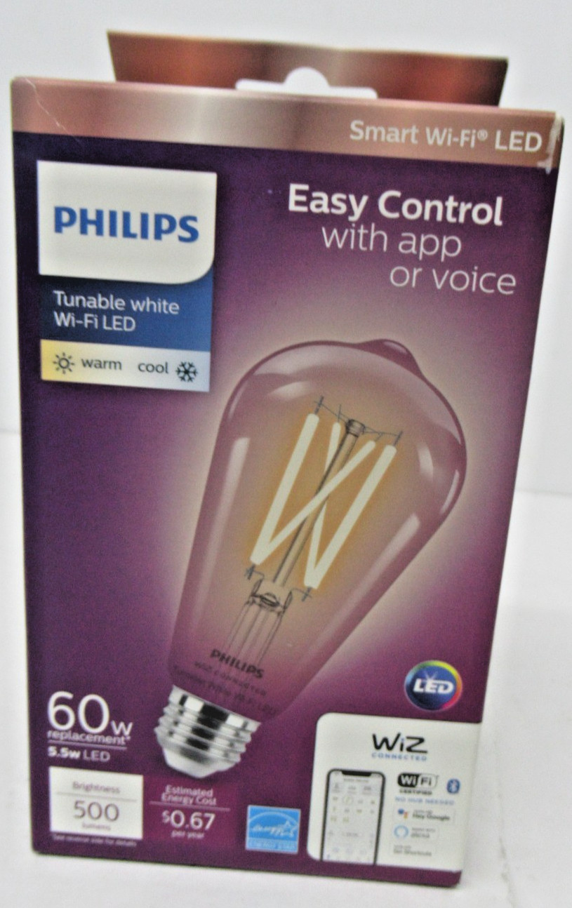 Philips Smart Wi-Fi LED Light Bulbs 60W Tunable Wiz Connected Easy Control gallery