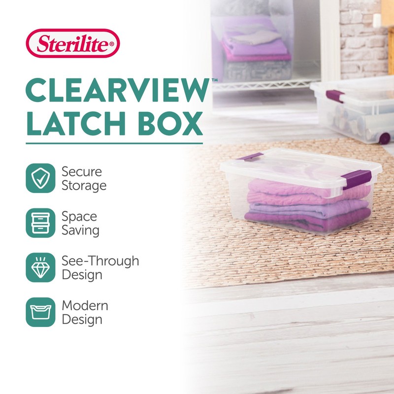 Sterilite 15 Qt. Plastic Stackable Storage Container with Lid, Clear (12 Pack) gallery