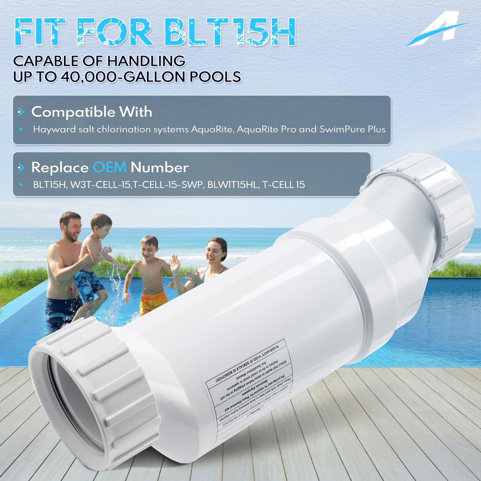 Salt Cell 40000 Gallons Pool Chlorine Generator Hayward Compatible T-15 Swimming gallery