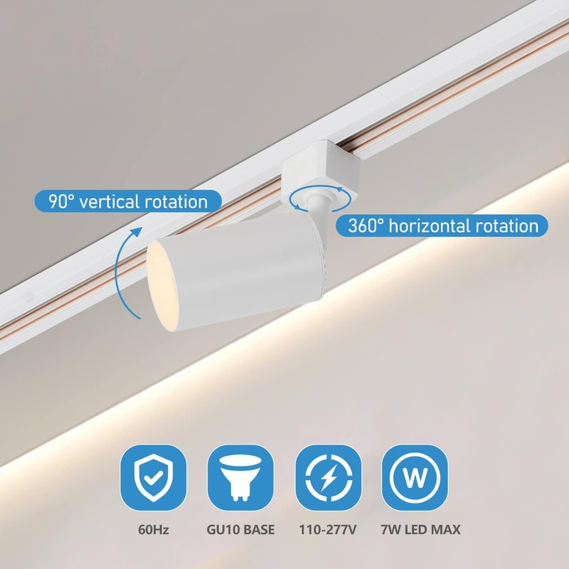 Plug in Track Lighting with Power Cord, 5-Light LED Track Lighting Kit with 3... gallery