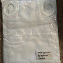 Shower Curtain – Hookless Madison White – White/Shear Window 71″ x 77″