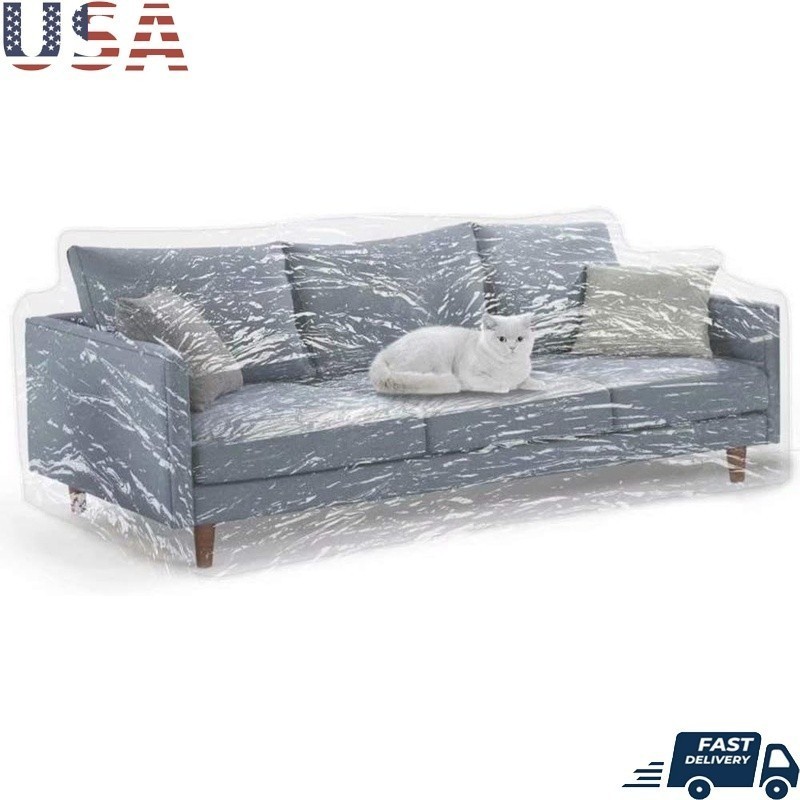 Waterproof Plastic Couch Cover Pet Scratch Protector Easy Clean Durable Shield gallery
