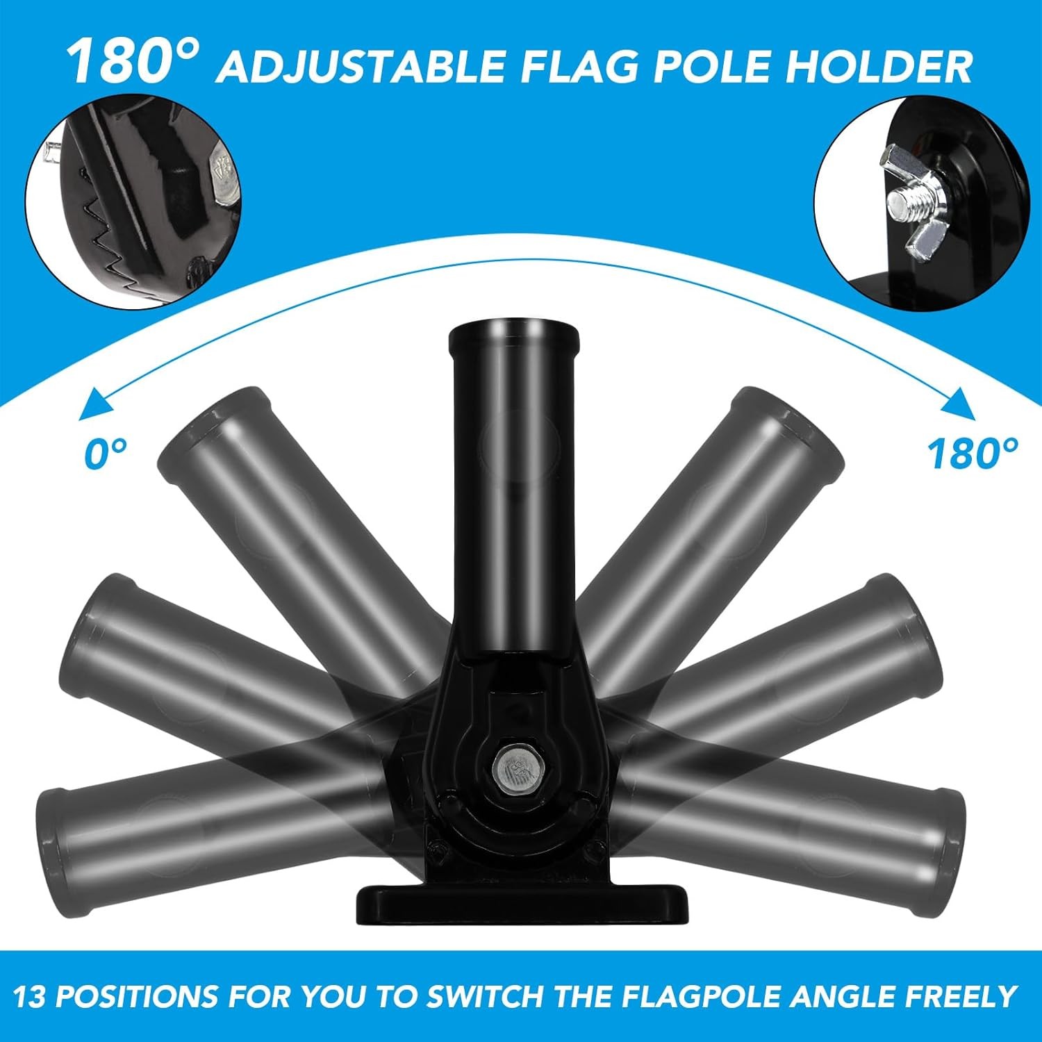 Adjustable Outdoor Metal Flag Pole Holder Mount for Vertical Display gallery