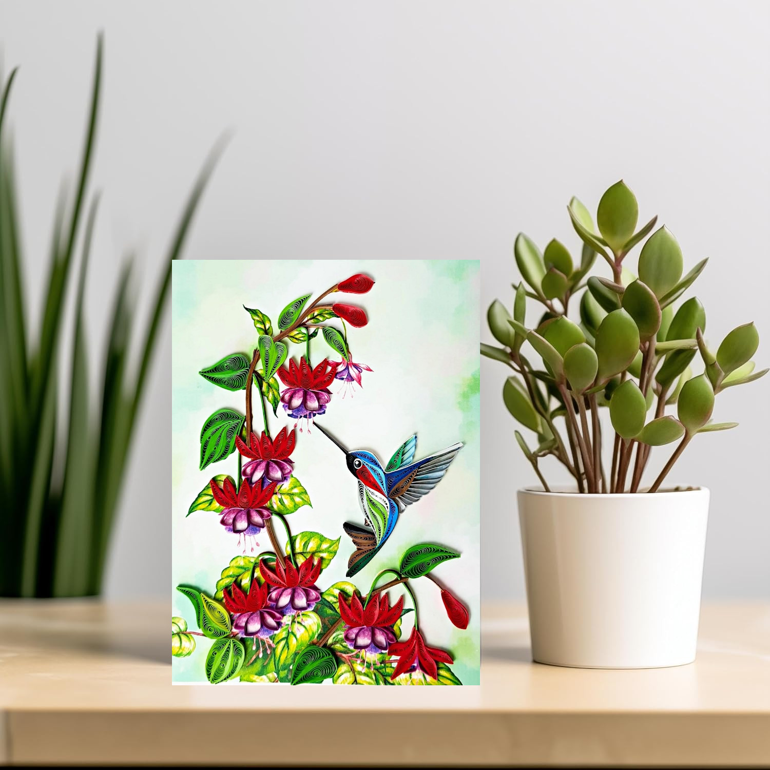 Handmade Hummingbird Quilling Card – Quilling Greeting Card for All gallery
