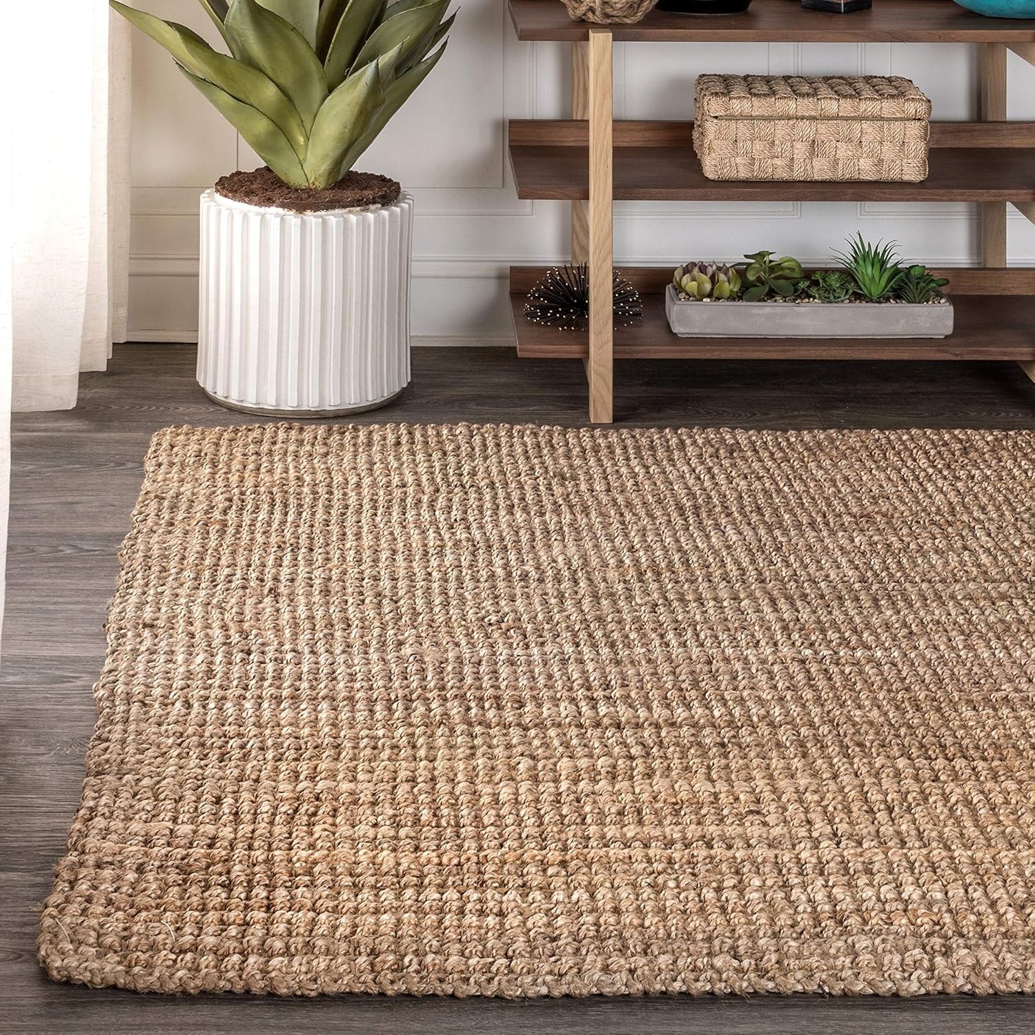 Natural Jute Area Rug 9x12 - Easy-Clean Indoor/Outdoor Boho Design gallery