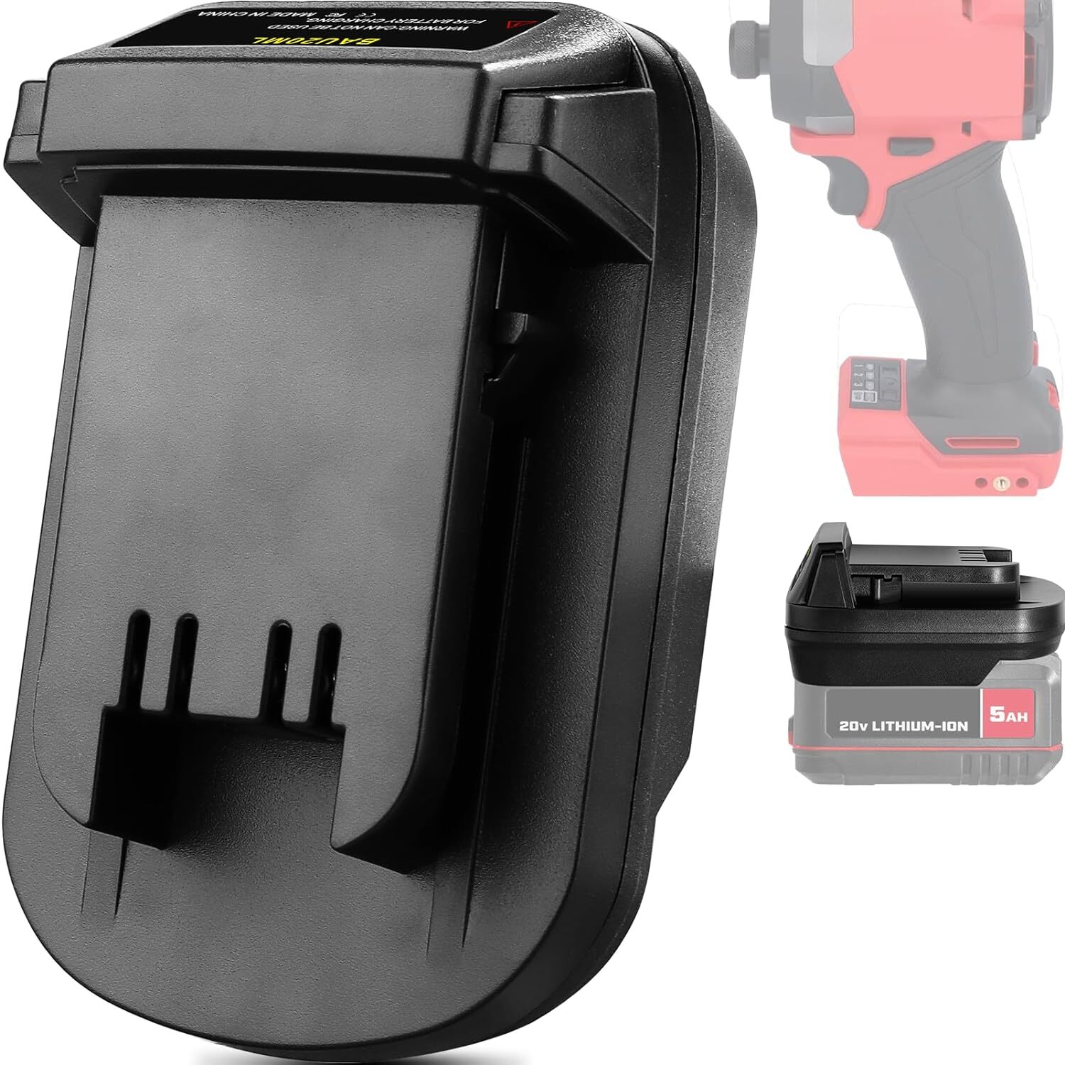 Battery Adapter For Bauer 20v Li-ion Converter to for Milwaukee 18v Power Tools gallery