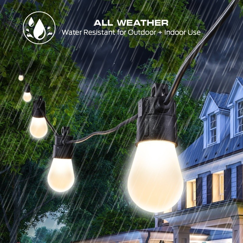 Smart Weather Resistant LED String Lights 24ft Sound Reactive RGB Control App US gallery