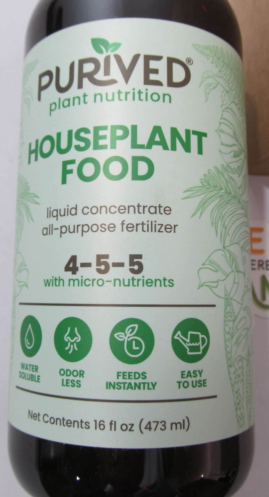16oz BOTTLE PURIVED LIQUID CONCENTRATE HOUSEPLANT FOOD/ FERTILIZER = 50-GALLONS gallery