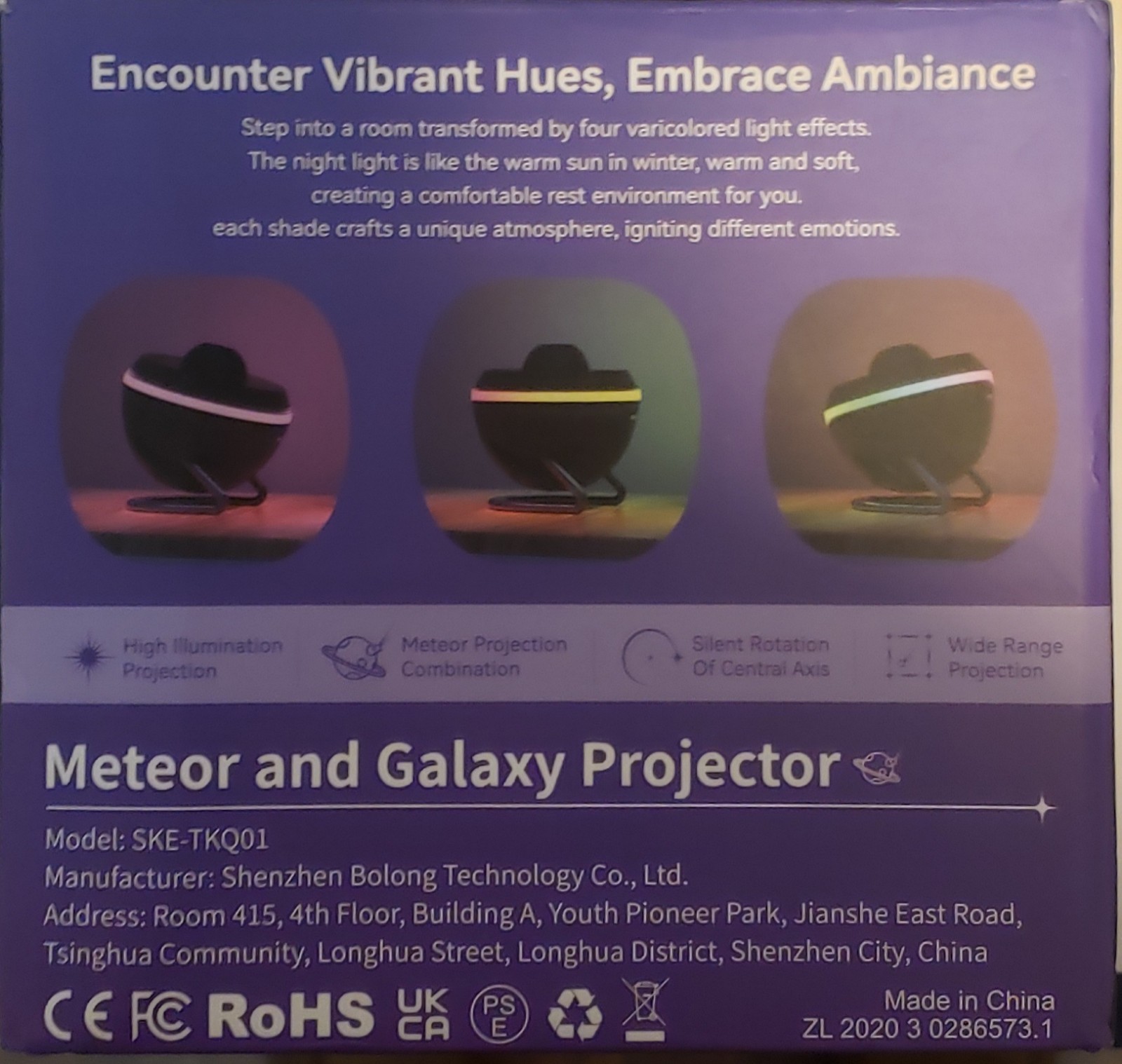 Galaxy Projector SKE-TKQ01 Black LED Meteor Starry Night Light CE RoHS gallery