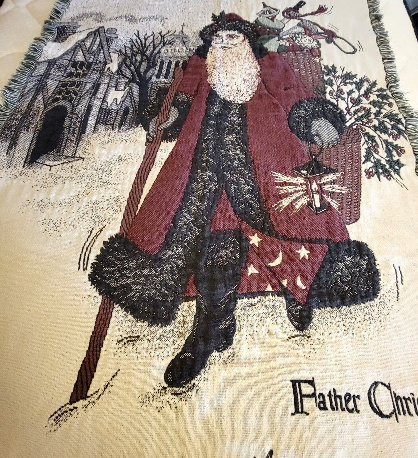 Christmas Tapestry Blanket Throw *Father Christmas* 42.5 X 64 in Happy Holidays gallery