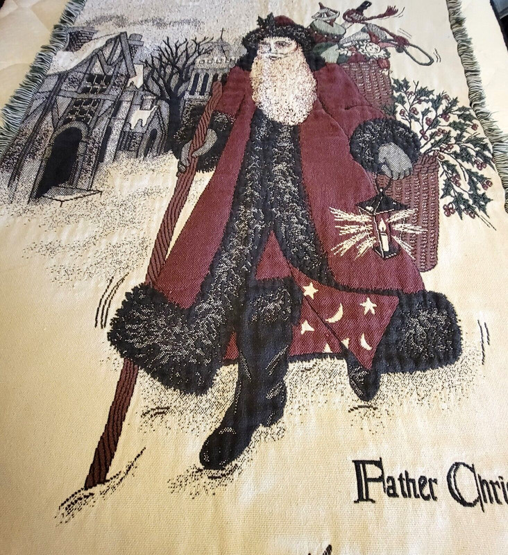 Christmas Tapestry Blanket Throw *Father Christmas* 42.5 X 64 in Happy Holidays gallery