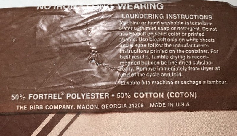 Vintage BIBB Double Flat Sheet Solid Light Blue Cotton Blend NEW NIP NOS gallery