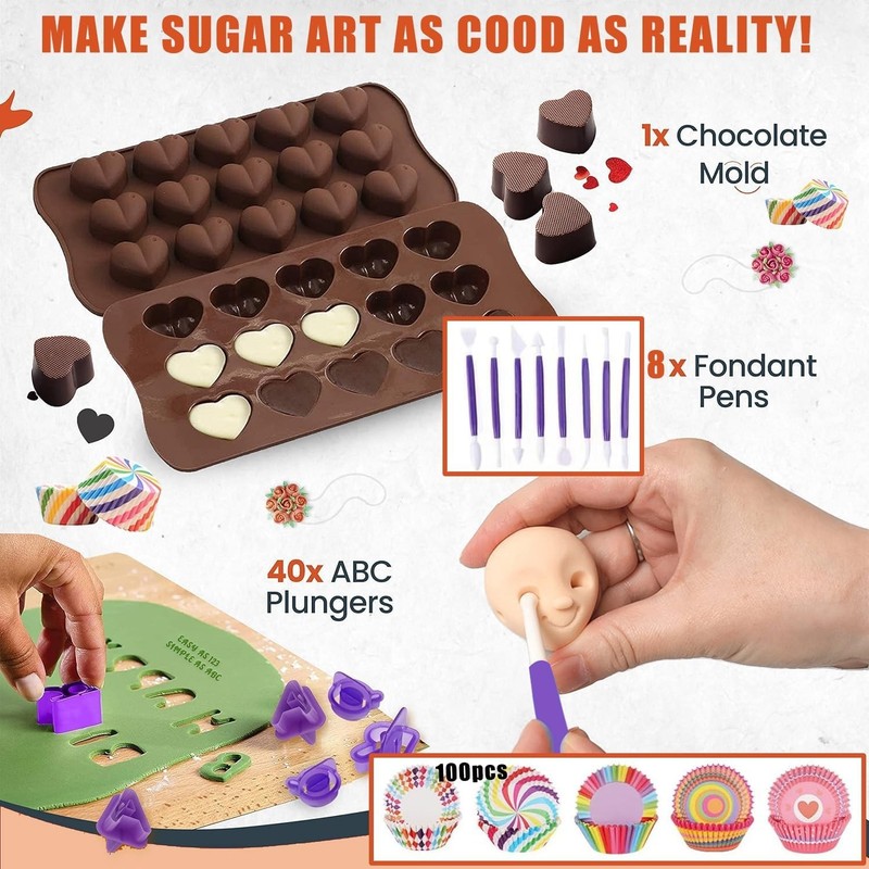 540pcs Cake Decorating Kit Baking Supplies with Springform Pans Turntable Icing gallery