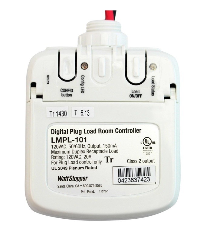 LMPL-101 Digital Plug Load Room Controller 120V RJ-45 DLM Device On/Off, White