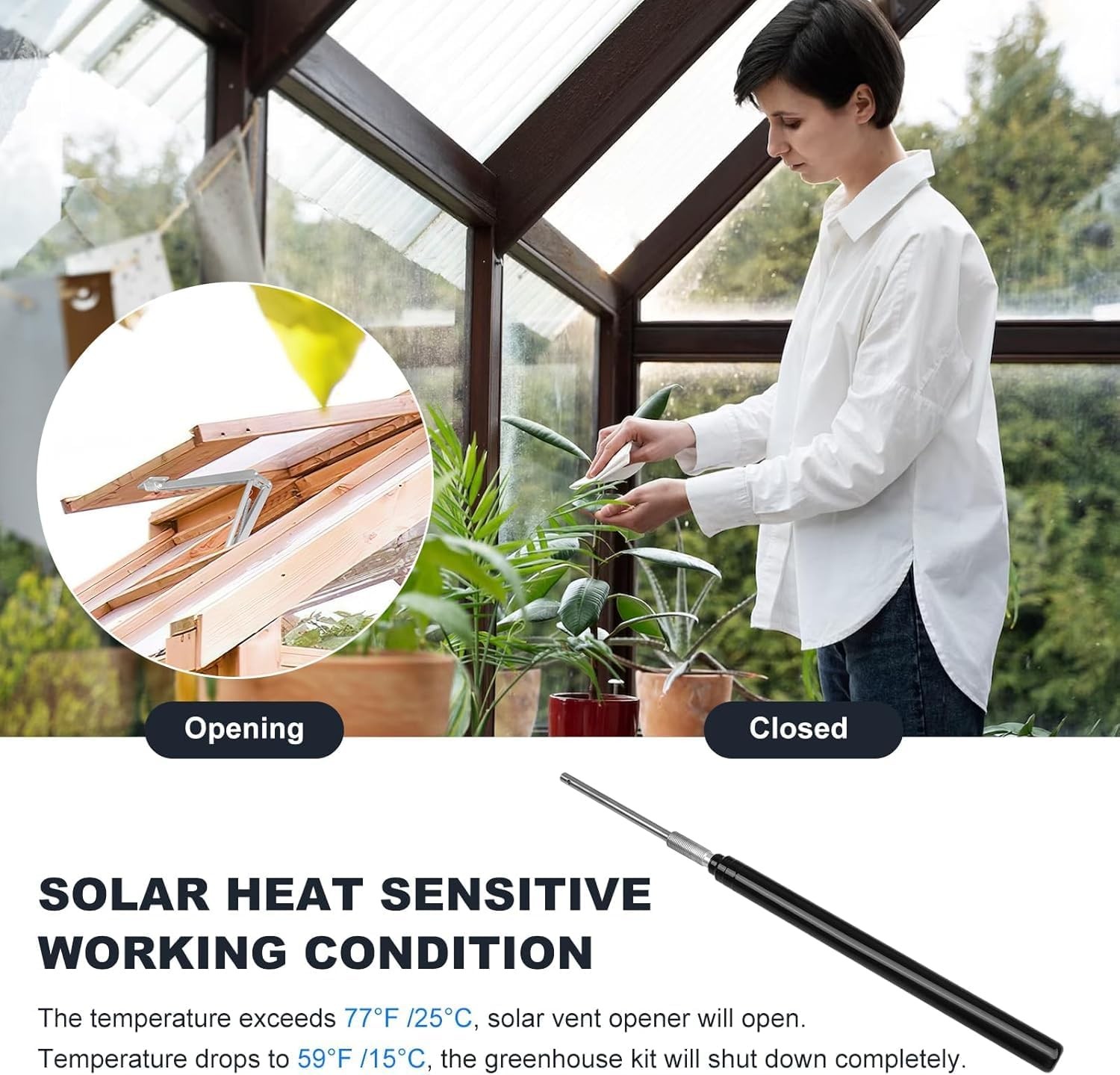 Greenhouse Vent Automatic Opener Solar Heat Sensitive Roof Vent Auto Opener gallery