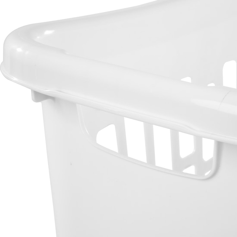 Rectangular Open Plastic Hamper, for Narrow Spaces, White, Adult gallery