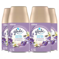 Glade Automatic Spray Refill Air Freshener for Home and Bathroom 6.2 Oz 4 Count.