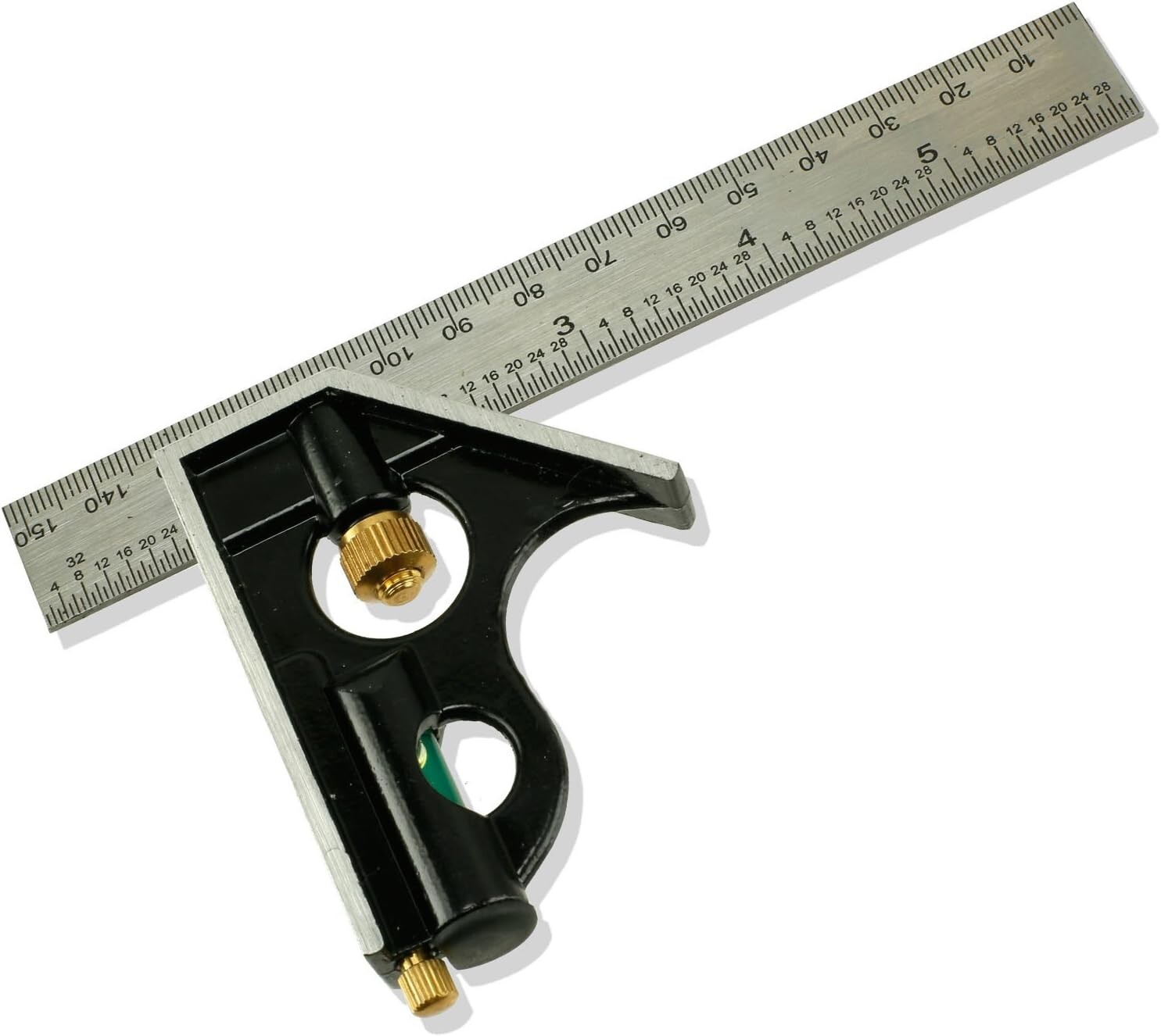 6" Combination Square with Built-in Level - 8-in-1 Carpenter's Tool adjustable gallery