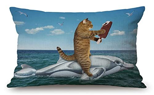 Cat with ice Cream Cotton Linen Decorative Throw Pillow Case Cushion Jcp202 gallery