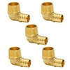5pcs 1/2" PEX x 3/4" Male NPT Threaded 90 Degree Elbow Brass Crimp Fittings gallery