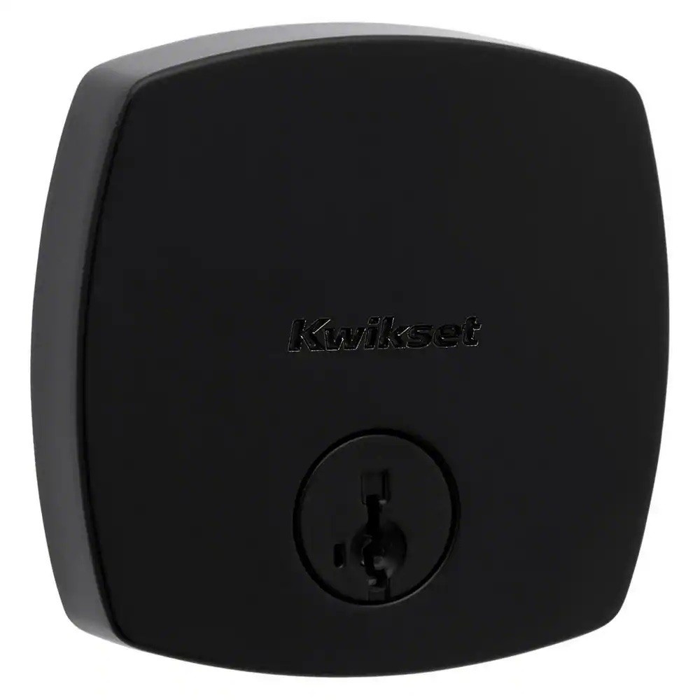 Kwikset Midtown Modern Exterior Keyed Front Entry Deadbolt Lock Matte Black NEW gallery