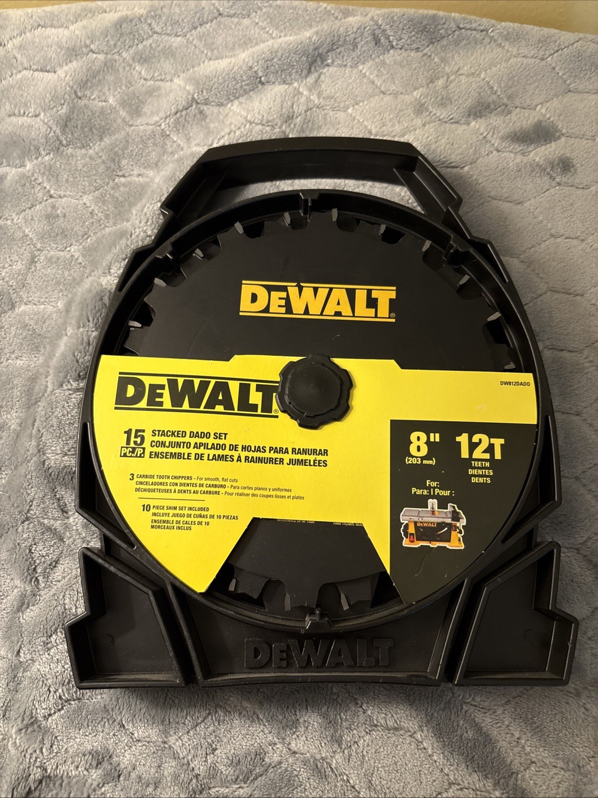 DEWALT 8'' 12-Tooth Carbide Dado Miter/Table Saw Blades 15pc Set (DW812DADO) gallery