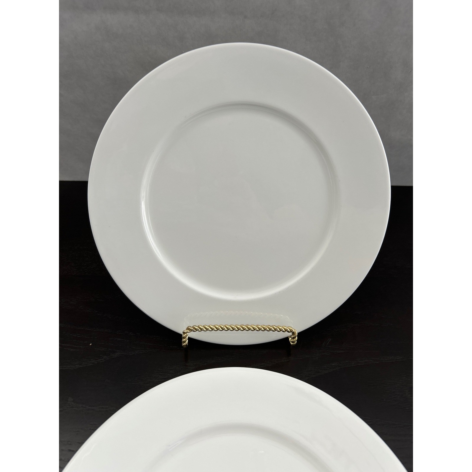 Hotel Collection White Bone China Salad Plates Set of 3 Round Minimalist 9.5in gallery