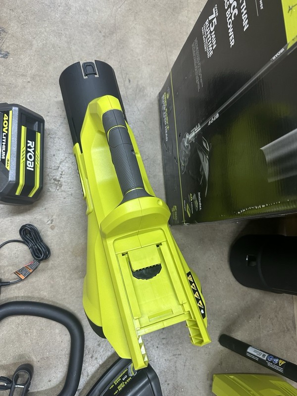 Ryobi 40V 15 in String Trimmer & Blower Kit W/ 4 Ah Battery RY40CK201K Used gallery