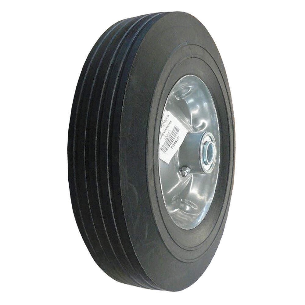 NEW Flat Free Wheel, Solid Rubber Wheel: 10" Wheel Dia., 2 1/2" Wd, 450 lb. gallery