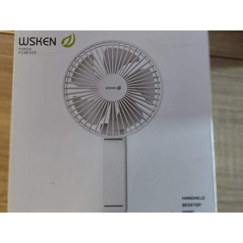 WSKEN Portable Handheld Desktop Fan USB Rechargeable 3 Speeds White gallery
