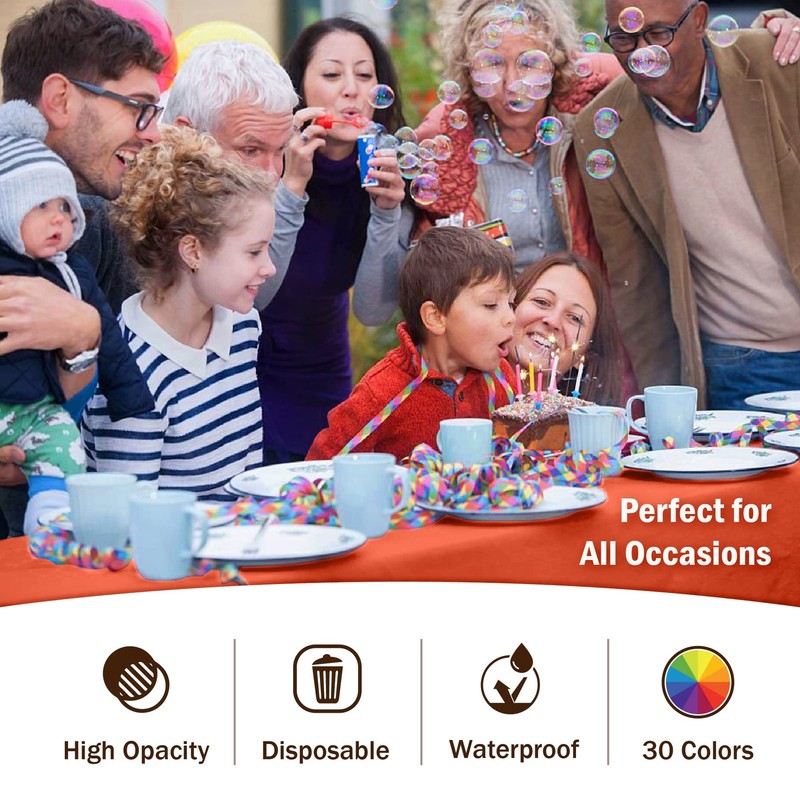 Exquisite 6-Pack Premium Plastic Tablecloth 54in. x 108in. Rectangle Plastic ... gallery